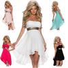 Elegant Women Ladies Strapless Chiffon Pleated Highwaisted Dress Bridesmaid