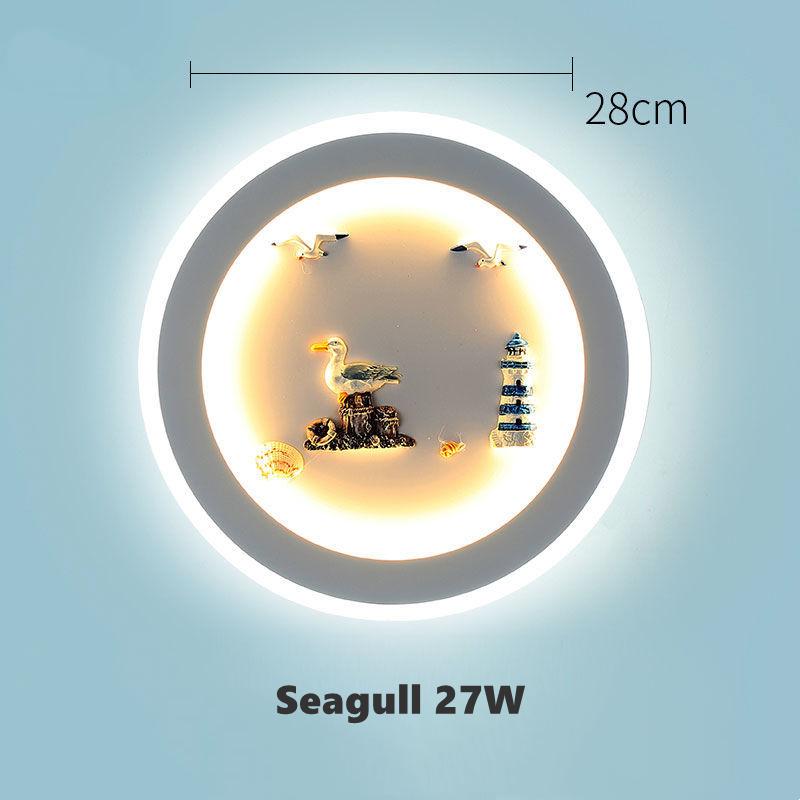 

Настенный светильник в средиземноморском стиле Rudder Boy, детская комната, якорь, украшение, прикроватный светильник, 27 Вт, светодиодный, акриловый, деревянный, мультяшный светильник Warm Cold White