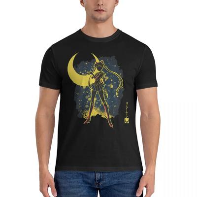 Herren-Stil – T-Shirt, S-Sailor Moon, Oberteile aus reiner Baumwolle, lässig, kurzärmelig, Rundhalsausschnitt, originelles T-Shirt