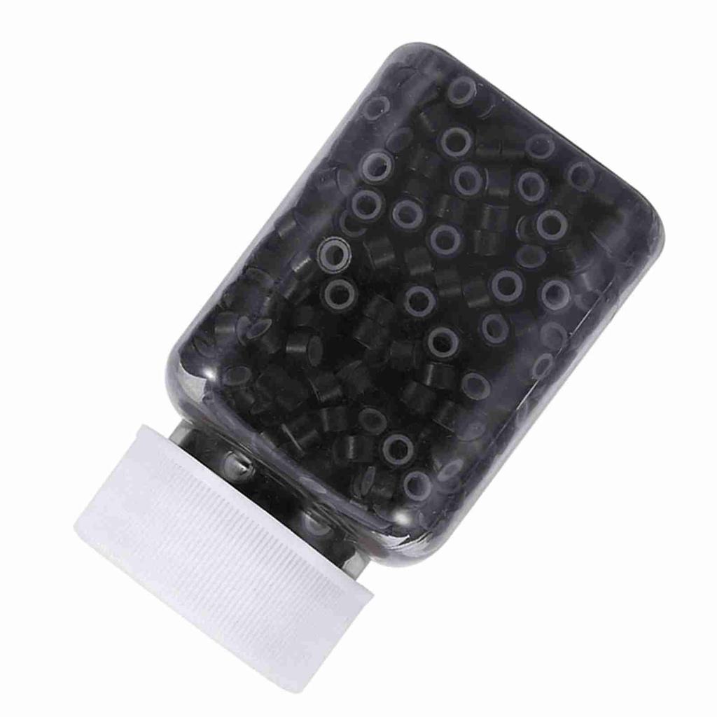 1000PCS Bottle 5MM Silicone Lining Rings Loops Beads Tools For Human Hair Extension 5 Colors