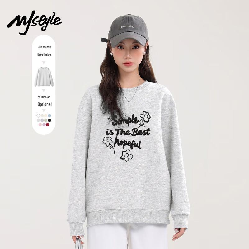 

MJ STYLE Women s Casual Crew Neck Sweatshirt L