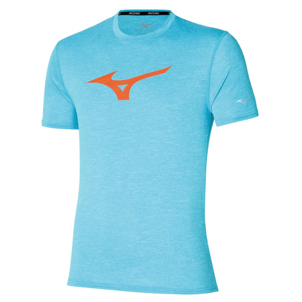 

Mizuno J2MAA006 Maui Blue Short Sleeve Reflective Size M Men s Quick-Dry T-Shirt, Moisture-Wicking, Quick-Drying, Print,