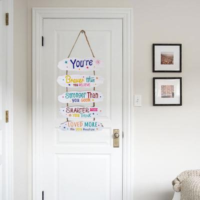 Positive Affirmation Wandbehang Schild Holz Positive Zitate Haustür Hänger Kinder Spielzimmer