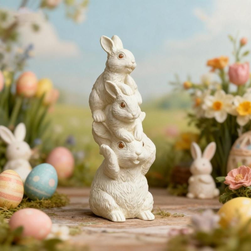 Food Grade Silicone Easters Sitting Rabbits Mould For Candle Making Home Decoration Craft Art