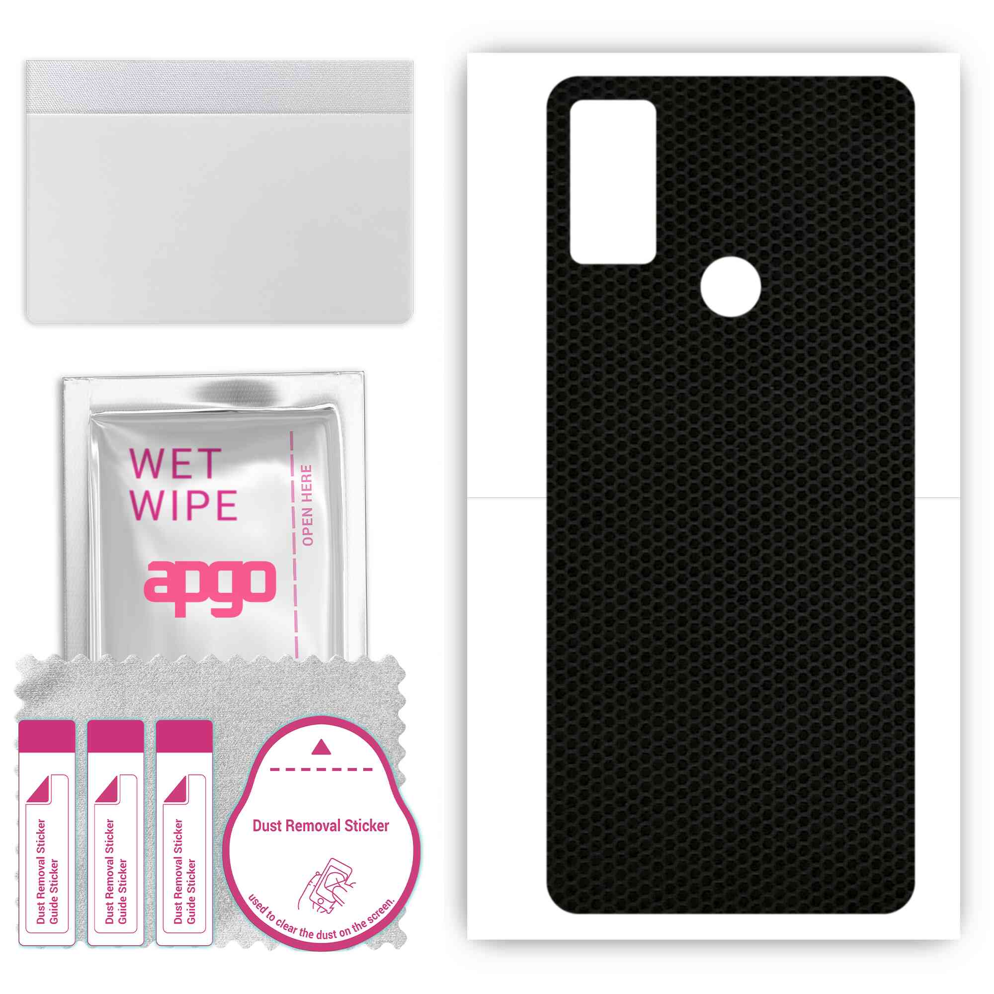 

apgo Protective Skin Sticker for the back compatible with Alcatel 1S 2021, Wrap Film, Foil, Vinyl - Pattern Matrix