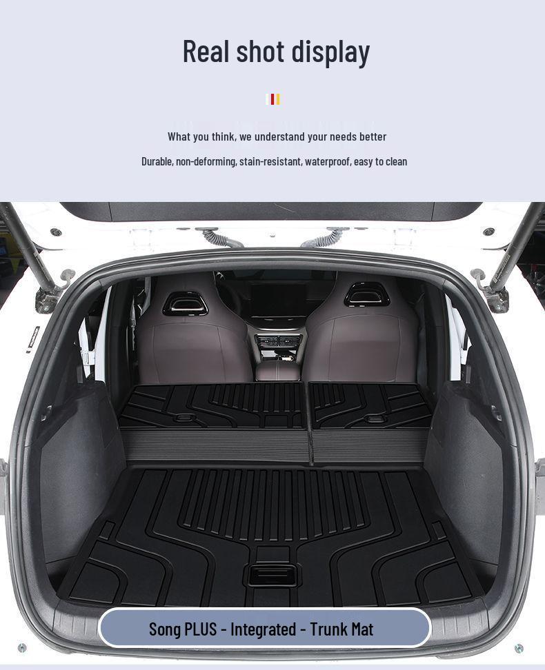 25 BYD Song Plus TPE Trunk Mat Set: Integrated, Foldable, Full Backrest.