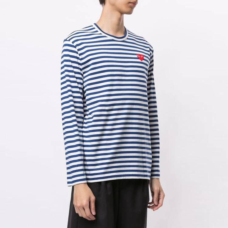 CDG Play Striped Long Sleeve T Shirt AZ-T164-051-2