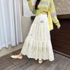 2026 Trendy High-Waist Embroidered A-line Skirt with Elastic Design