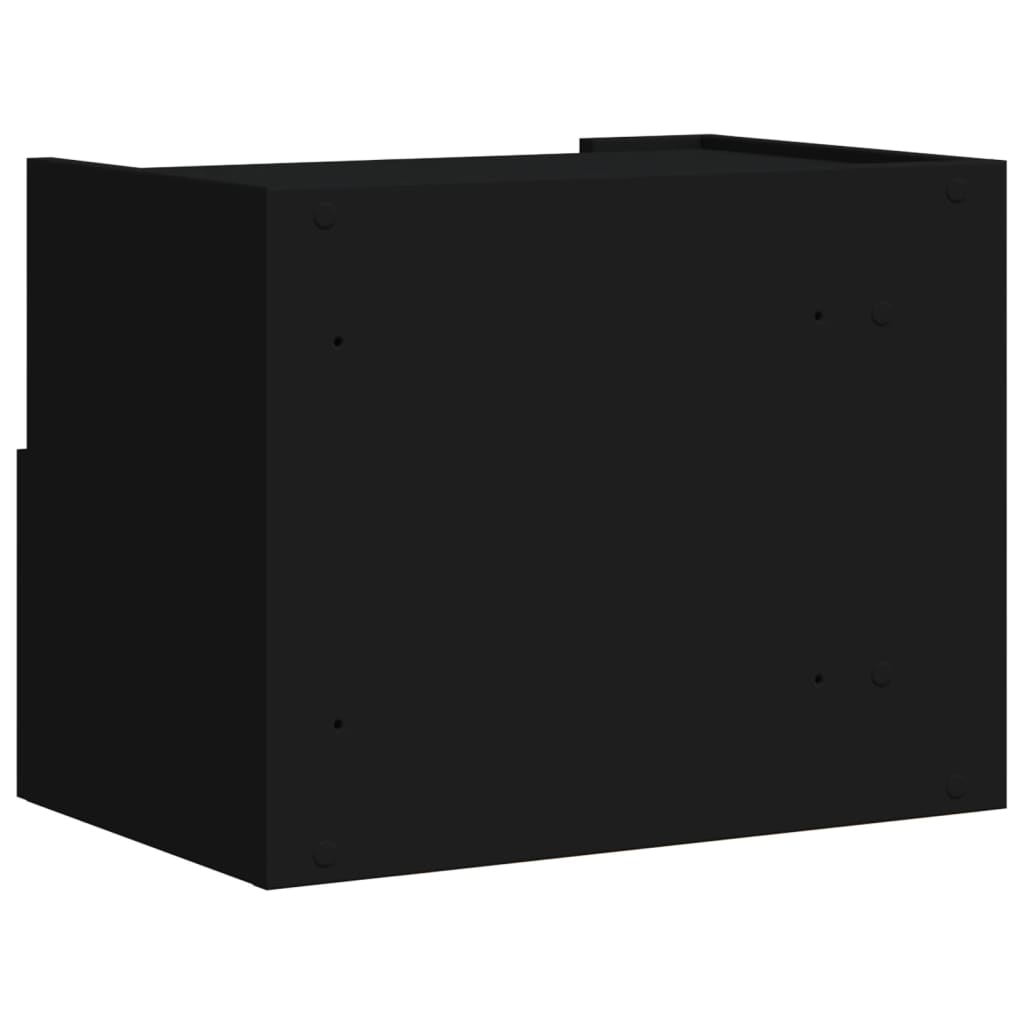 Wall Mounted Nightstand Black 45x30x35 Cm