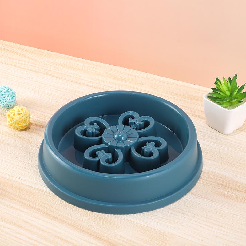 Cross-Border Pet Bowl: Anti-Choking Cat & Dog Slow Feeder with Lattice Design.