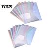 11-hole Binder Document Bag 11 Hole Expandable Folders for 2/3/4 Ring Pouch, Plastic Envelopes Soft Color File Organizers Pocket with Snap