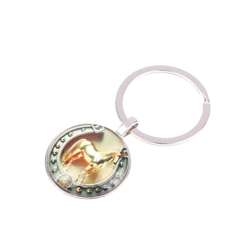 2026 Zodiac Year Of The Horse Pattern Keychains  Bag Accessories Car Pendants Home Decoration Animal Jewelry Keyring Gift