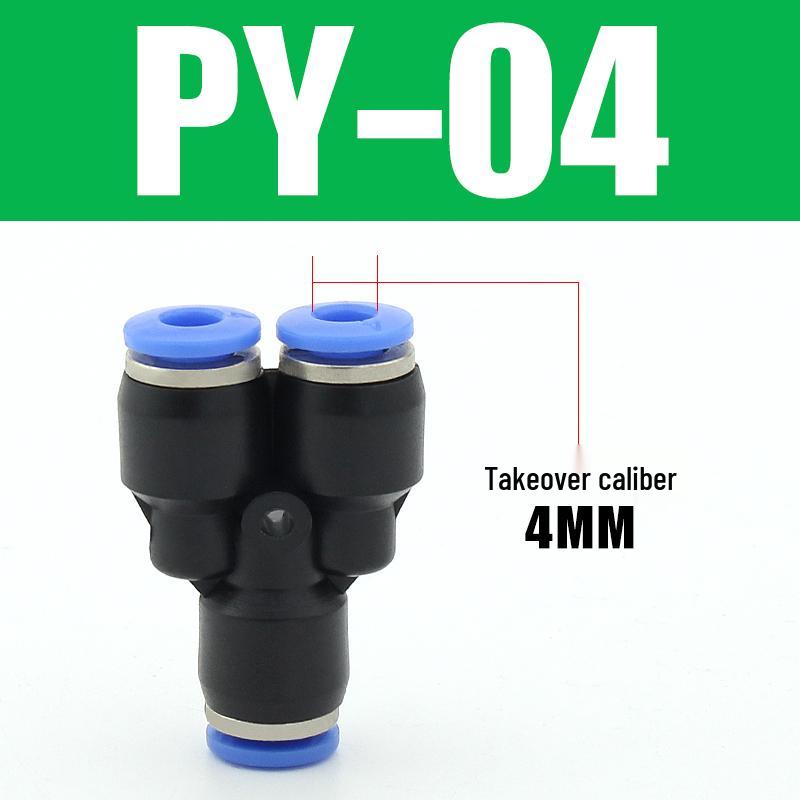Pneumatic Quick-Connect T-Type Tee for Air Hoses, Equal Diameter, 4/6/8/10/12mm