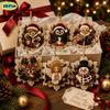 6 Stück Perlen Diamantmalerei Ornamente DIY Bastel Holzanhänger Navidad Dekoration