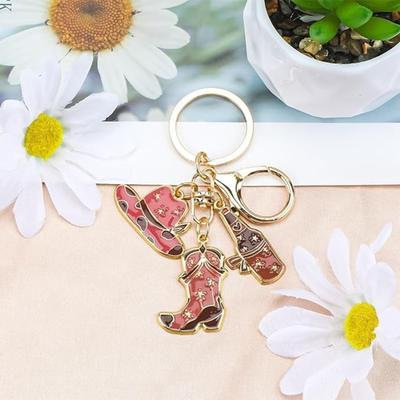 Vintage Western Cowboy Hat Boot Charm Bag Accessory For Travel Enthusiasts Practical Metal Decoration