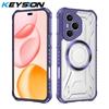 KEYSION Transparent Magnetic Case for Honor 400 Pro 5G Silicone+PC Heavy Duty Shockproof Phone Cover for Huawei Honor 400 Lite