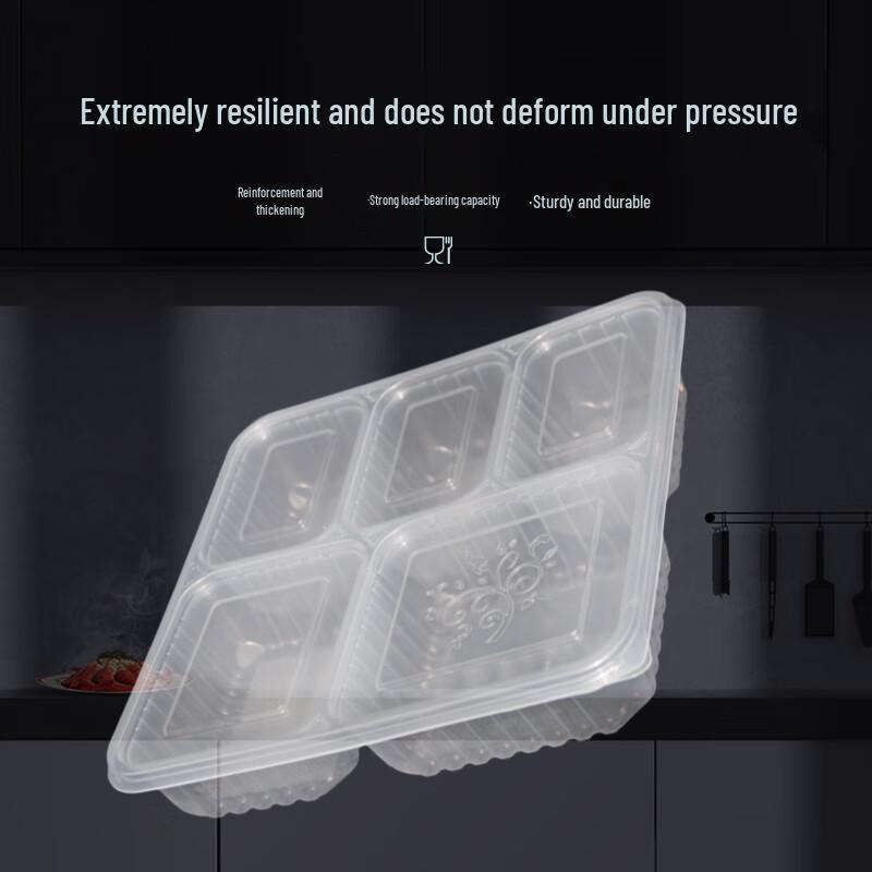 Xinpaike 1500ml Disposable 5-Compartment Food Containers