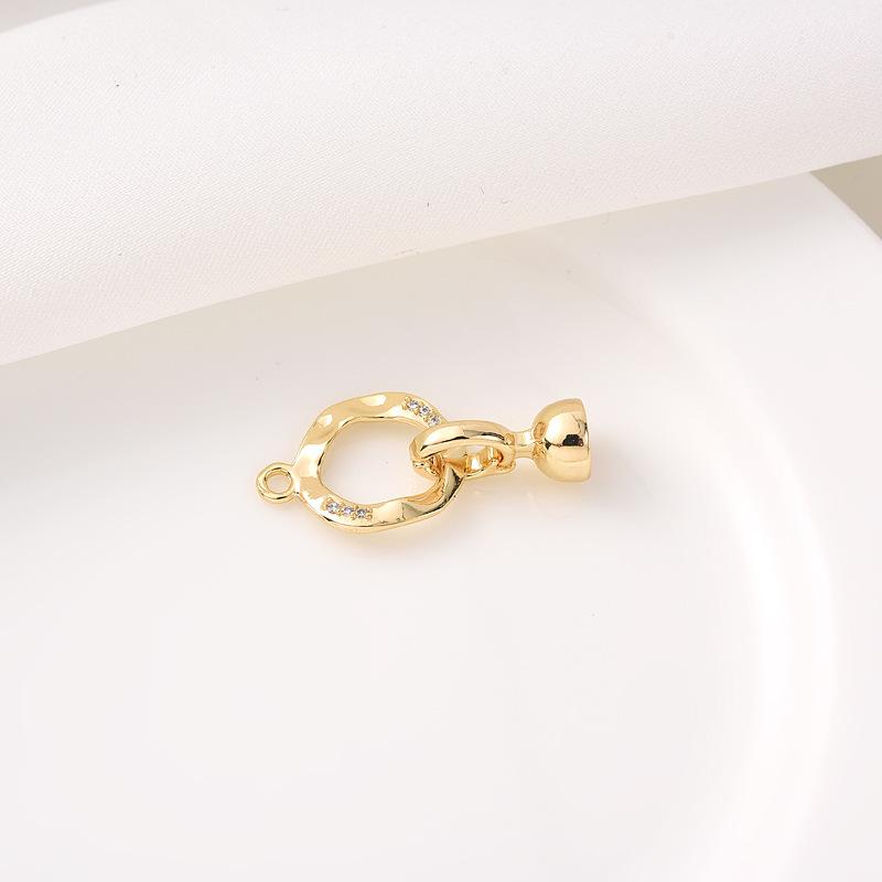 Luxury  Clasp Charms Jewelry Accessories, Brass Pave Zircon Climbing Button Necklace Pendant Bracelet Connector Jewelry