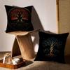 Tree Of Life Cushion  Plant Floral Cushion Cover Anti-dustmite Pillowcase Invisible Zipper Silky Short Plush Sofa Cushion Cover