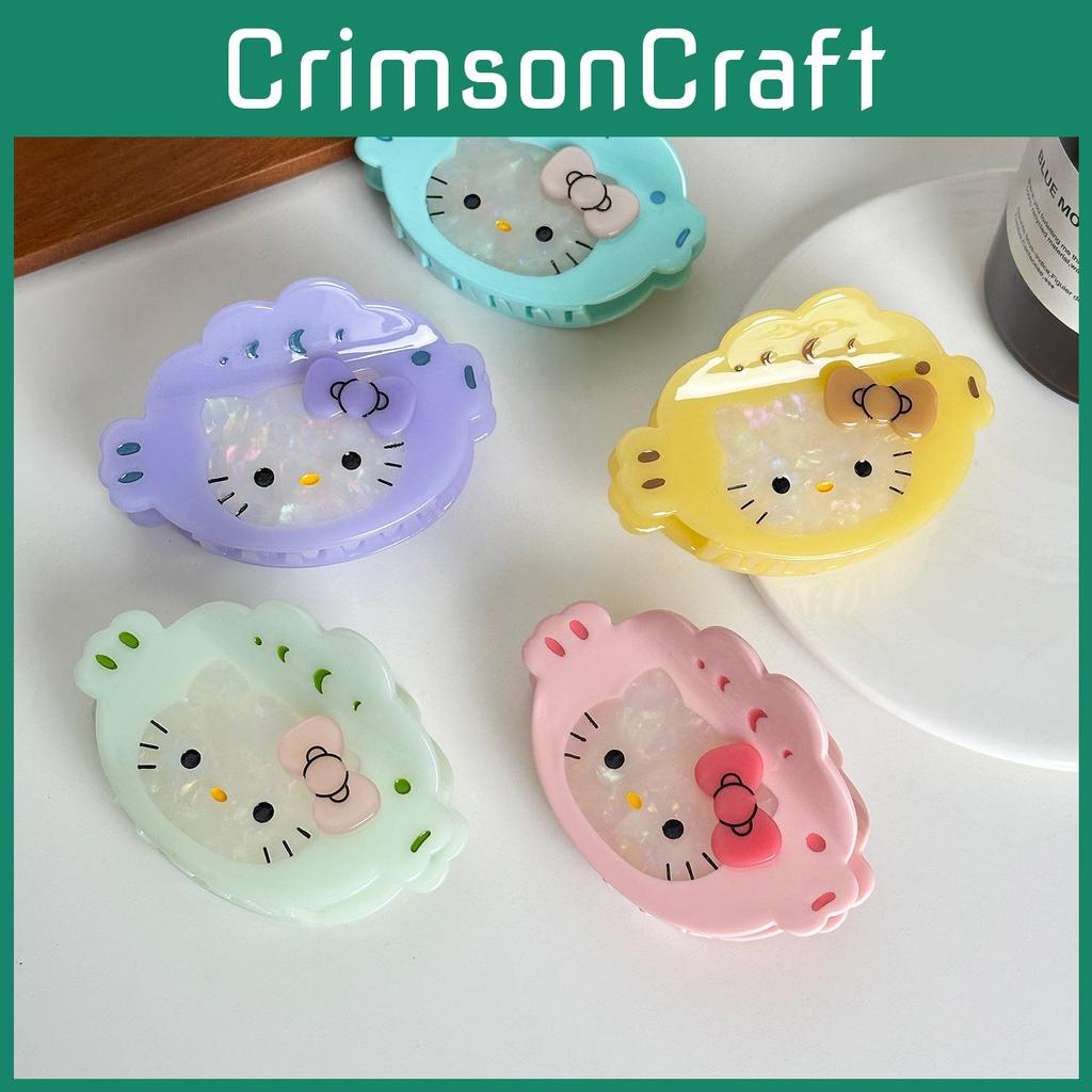 Lovely Cartoon Cat Hair Claw Clip In Soft Pastel Colors Perfect For Chic Hairdos
