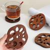 Wooden Lotus Root Water Coaster Household Coaster Wooden Coaster Dining Table Anti-scalding Heat Insulation Pad Solid Wood Lotus