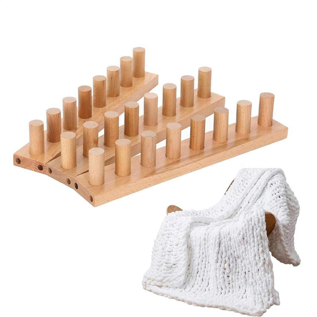 Knitting Loom Chunky Yarn Blanket Loom Adjustable Portable Weaving Loom Crochet Accessories for Chunky Blankets Hand Knitting
