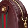 Gucci Gold Logo Striped Web Leather Round Bag Women Handbags Deep-Red 550618-CWG1G-6673