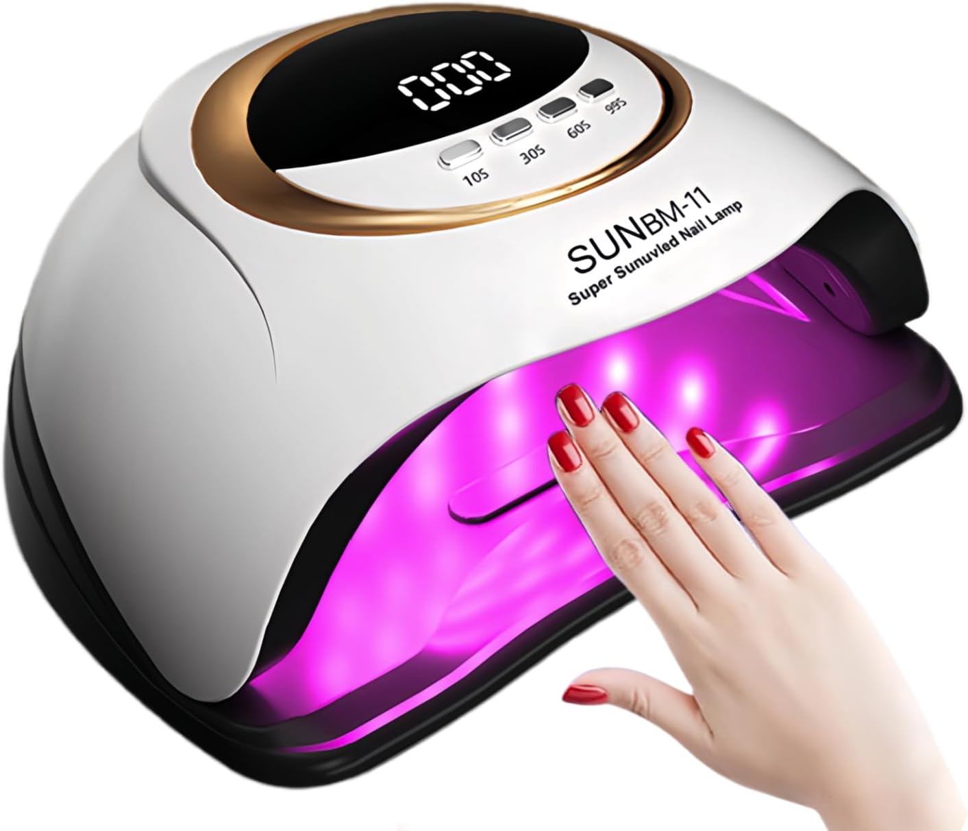 

UV LED Nail Lamp 280W, 66 Beads, Auto Sensor, 4 Timer Settings, Fast Curing Gel Polish Dryer for Fingernails & Toenails білий