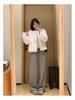 AJ12311 Luxury Yak Wool Wide-Leg Pants: Upgraded 520G Yak Wool & Acetate Silk for Ultimate Warmth & Comfort.