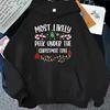 Christmas Most Likely Graphic Hoodies Funny Slogan Xmas Light Print Sweatshirts Family Friends Matching Holiday Party Hoodies