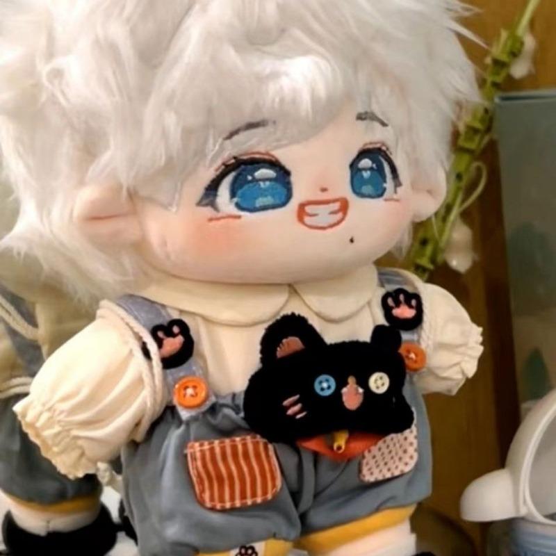 20cm Anime Attribute SongYaXuan White Hair Cosplay Plush Doll Cotton Body Dress Up Clothes Outfit Stuffed Toys