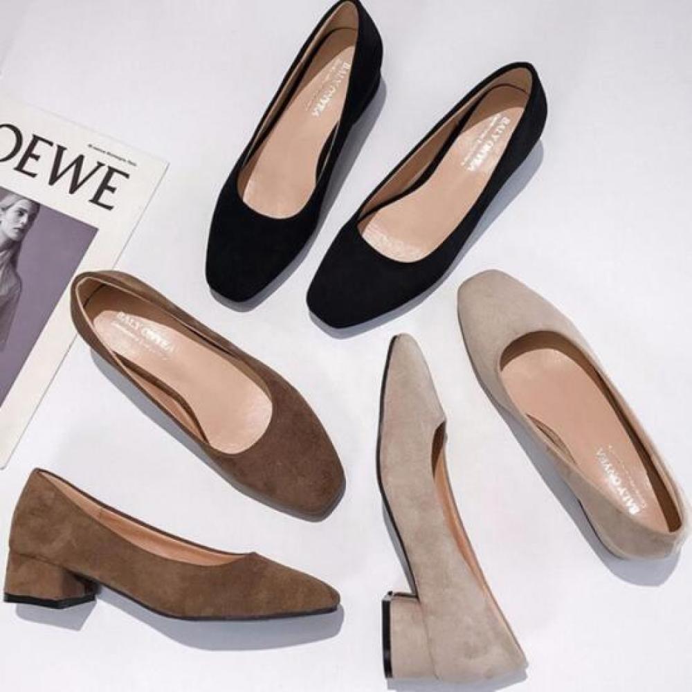 Open Run Rihanna Suede Winter Chunky Low Heel Women S pumpS