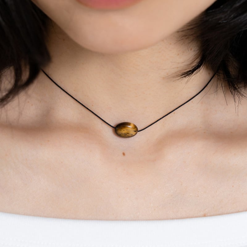 

geegee oval tiger eye string necklace 42cm