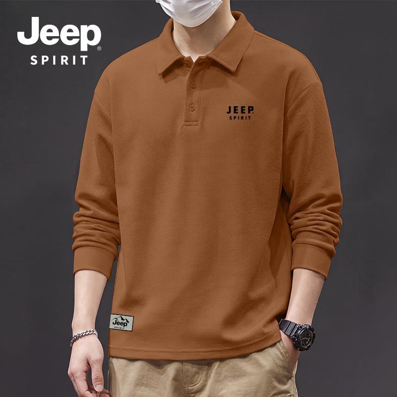 JEEP SPIRIT Men's Casual Long-Sleeve Polo Shirt