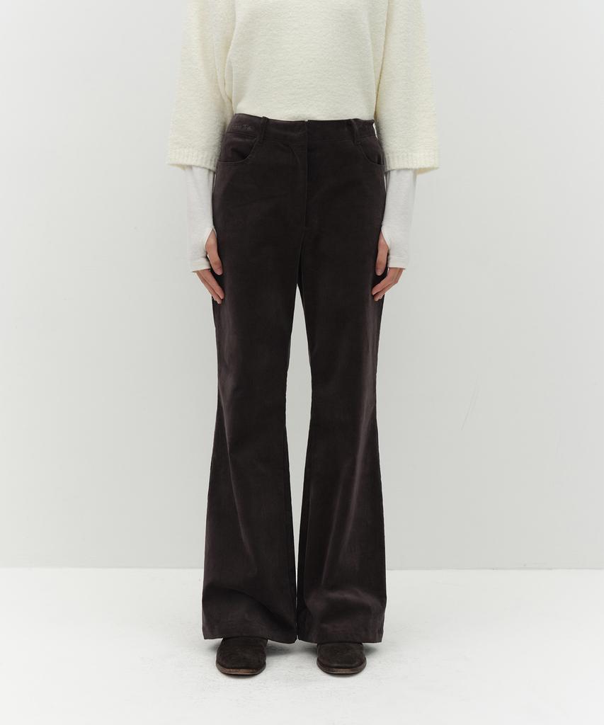 Loutaideu Corduroy Bootcut Pants [Brown]