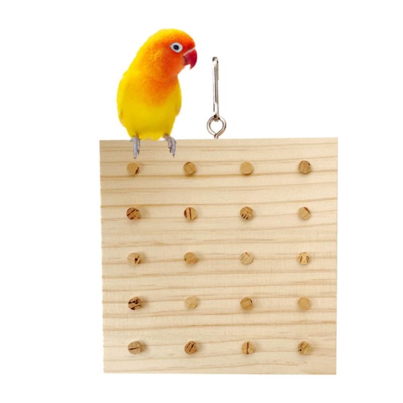 Bird Cage Toy Birdcage Hanging Molar Toy Wood Block Cage Rope Grinding Toy Climbing Swing Toy for Lovebirds Cockatoos