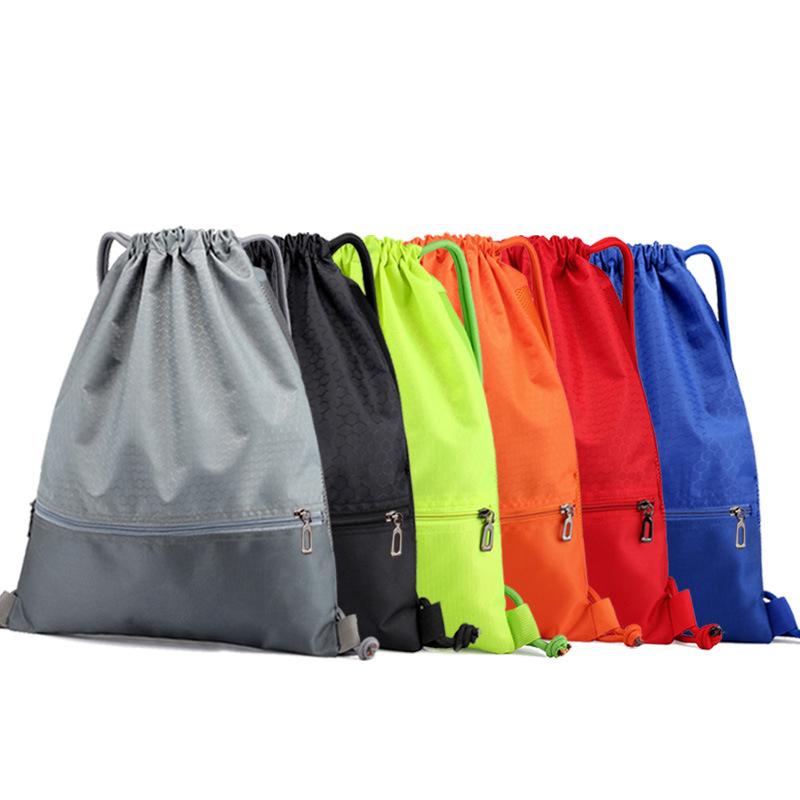 Foldable Drawstring Backpack Fitness Gym Bag Outdoor Travel Camping Hiking Knapsack Nylon Multi-Pockets Sport Rucksack