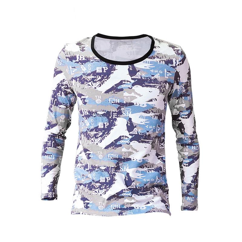 

Мужская термобельё с длинным рукавом Ice Silk Sport Shirt - дышащая, с круглым вырезом, молодежный крой L синий