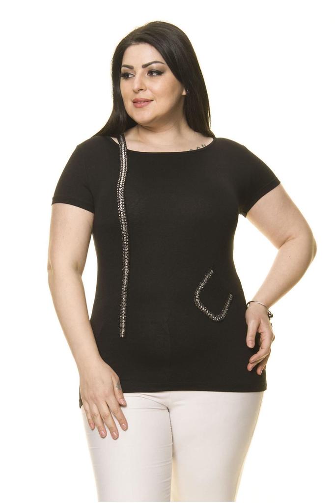 Bluză Damă Dimensiune Mare Bluză Neagră Dimensiune Plus
