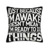 Decorative Pillow Covers Just Because Im Awake Funny Quote  Accessories Home  Throw Pillow Case Cover Zippered MultiSize