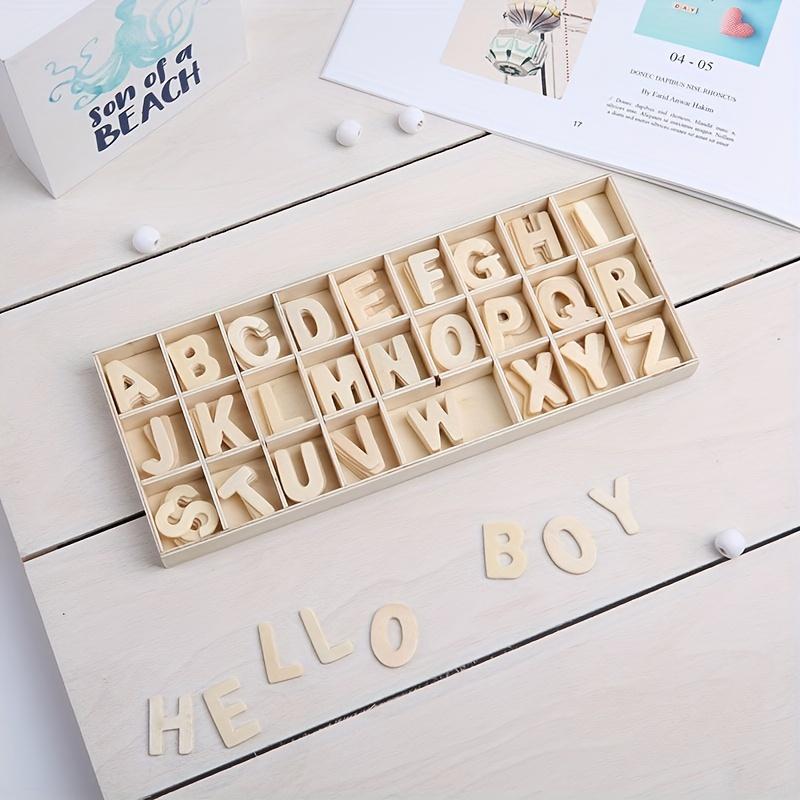 130 Unpainted Healthy Wooden Craft Letters, Letter Learning Tool, Perfect for Home Decoration and Personalized Gifts
