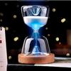 15 Minuten Leuchtende Fernbedienung Glas Sanduhr Sanduhr Holzboden Nachtlicht Sanduhr Schreibtisch Zuhause Dekorative Spielzeuge