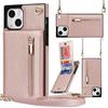 Crossbody Zipper Cards Solt Wallet Leather Case For iPhone 15 16 Pro Max 14 Plus 13 11 12 SE 2026 XS XR Lanyard Bag Purse Cover