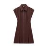 Spring New Women's Clothing French Simplicity Silm Sleeveless Lapel Zipper Mini Dress 8748841