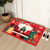 Flannel Thickness 0.47inch - 1pc Cartoon Christmas Door Mat, Santa Claus and Christmas Gifts Print Absorbent Non-Slip Mat, Comfo