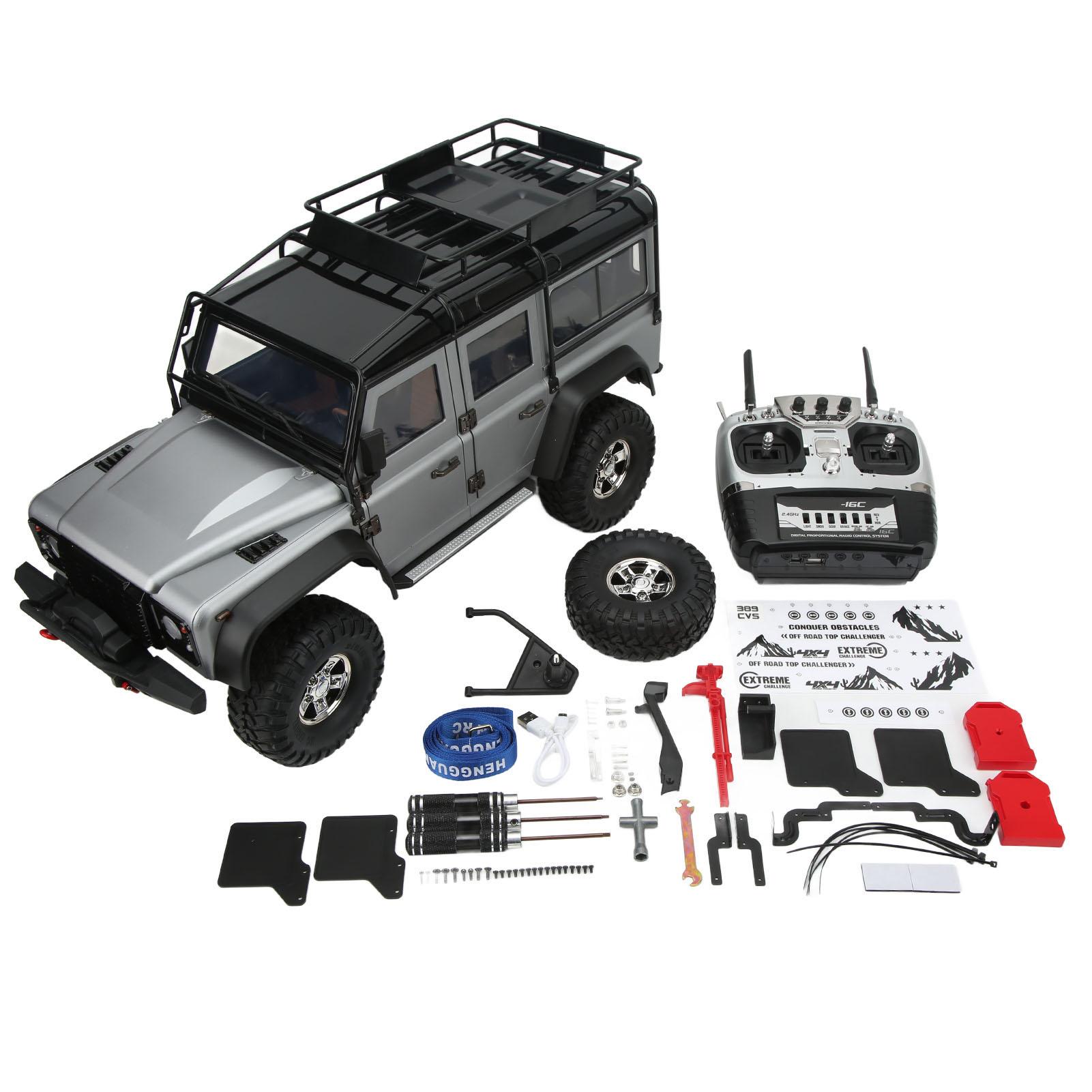 

110 RC Гусеничный автомобиль Реалистичная структура Открывающаяся дверь Игрушечный автомобиль для скалолазания с 9 кг водонепроницаемым рулевым управлением