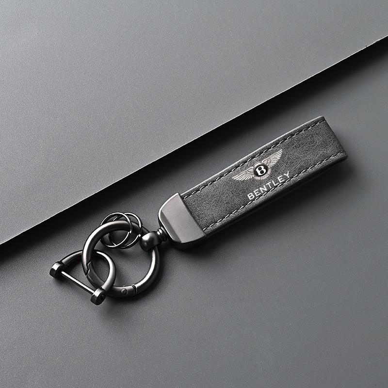 Ring Vintage Key Chain For New Bentley Flying Spur Continental GT Bentayga Mulsanne Leather Zinc Alloy Suede Car Keychain