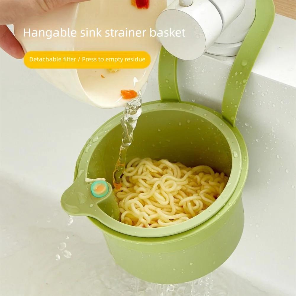 Creative Sink Hanging Strainer Basket Detachable Openable Bottom Cover Fruit Clean Filter Rack Multifunctional Easy To Clean