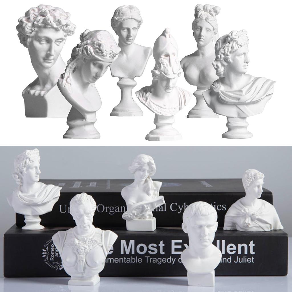 Bust Statue Sculpture,Classic Greek Figure Head Statue Resin Figurine Head Sculptures Decoration Sketch Ornament Small