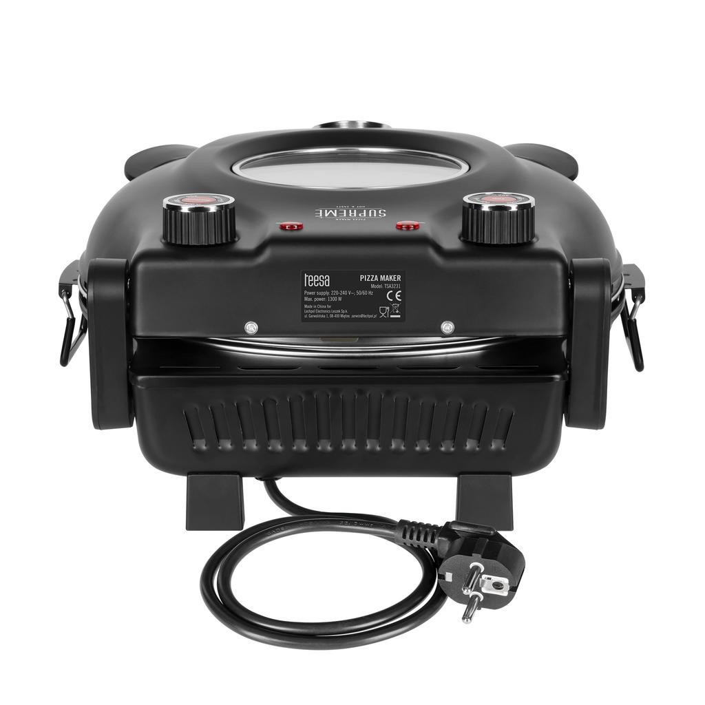 Teesa Pizzaofen 400°C 1200W Stein Fenster 2 Schaufeln